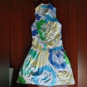 Lilly Pulitzer Floral Sleeveless Dress - Blue, Green, Yellow size US 0 (zero)